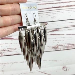 Silver Boho Dangle Drop Long Chandelier Earrings